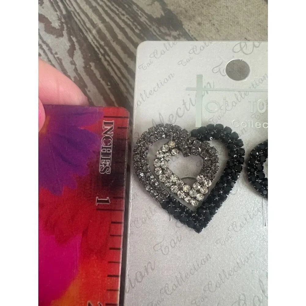 New! Classic French Pave Large Heart Earrings